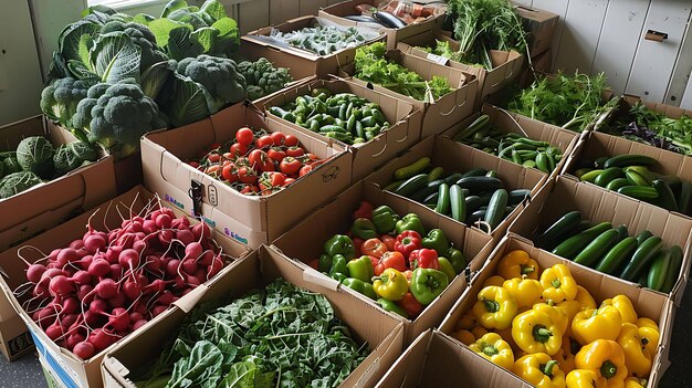 Photo boxes of vegetables including peppers peppers peppers and peppers