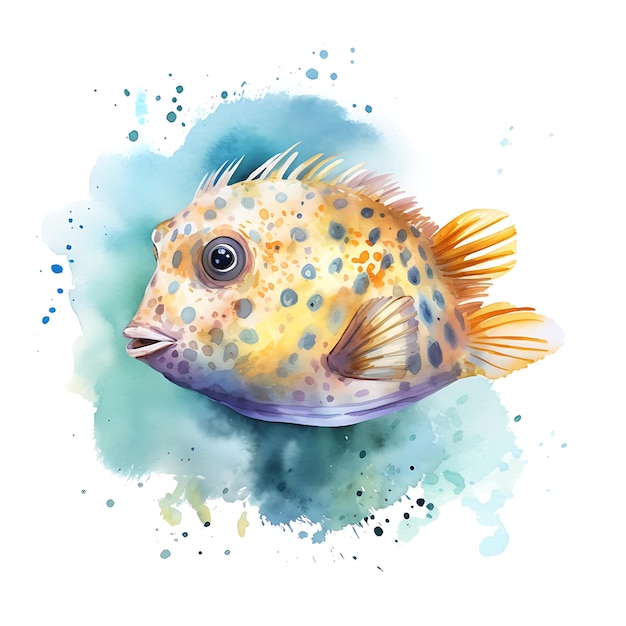 Boxfish in pastel colors