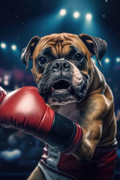 boxing boxer dog Humanized animals photo realistic professional avatar profile realistic natural