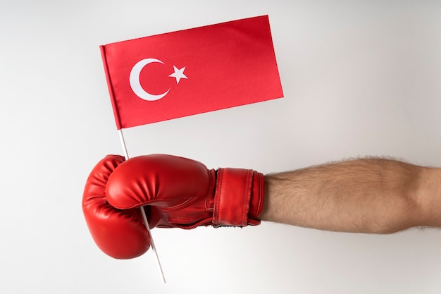 Boxing glove with Turkish flag