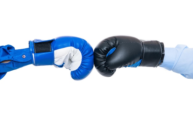 Photo boxing gloves fight isolated on white boxing gloves fight in studio boxing gloves fight