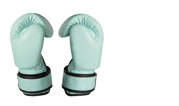 Boxing gloves on floor no person in sport gear concept