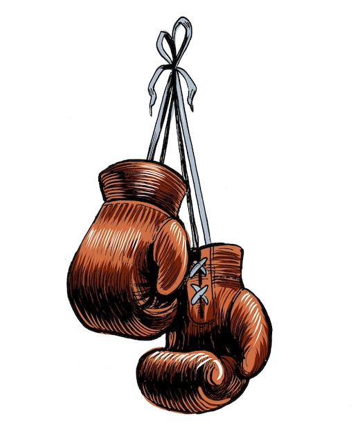 Foto guanti da boxe illustrazione disegnata a mano