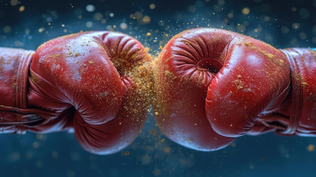 Boxing Gloves Impact Capturing the Moment of Contact