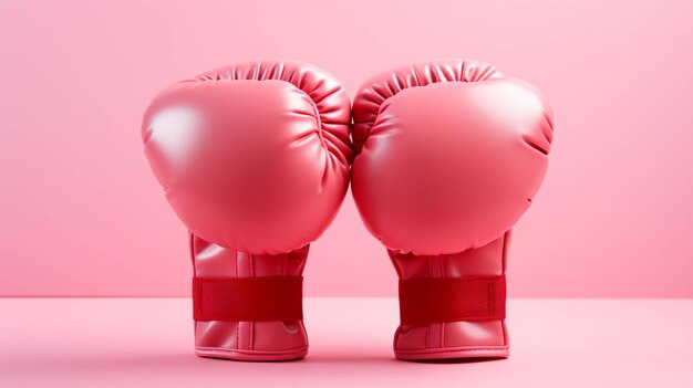 Boxing gloves on pink background