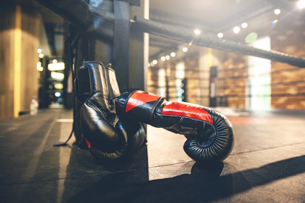 Photo boxing gloves in ring