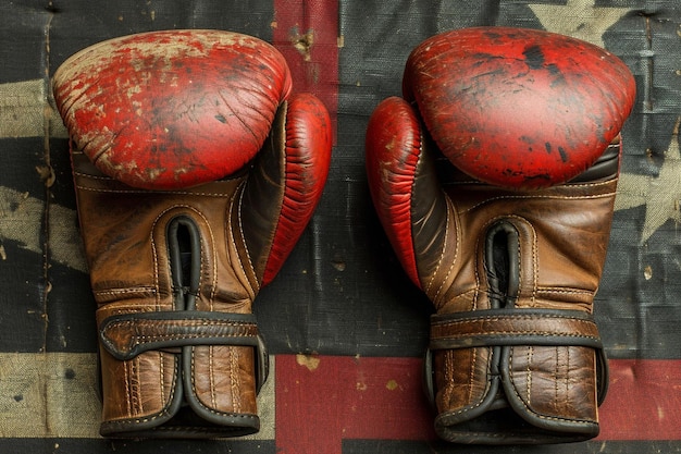 Photo boxing gloves in vintage style