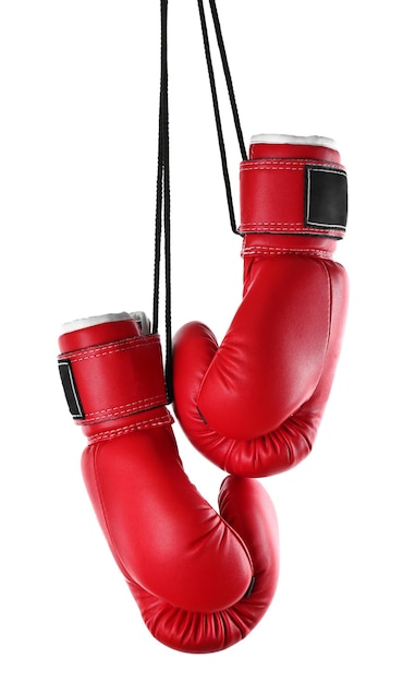 Boxing gloves on white background