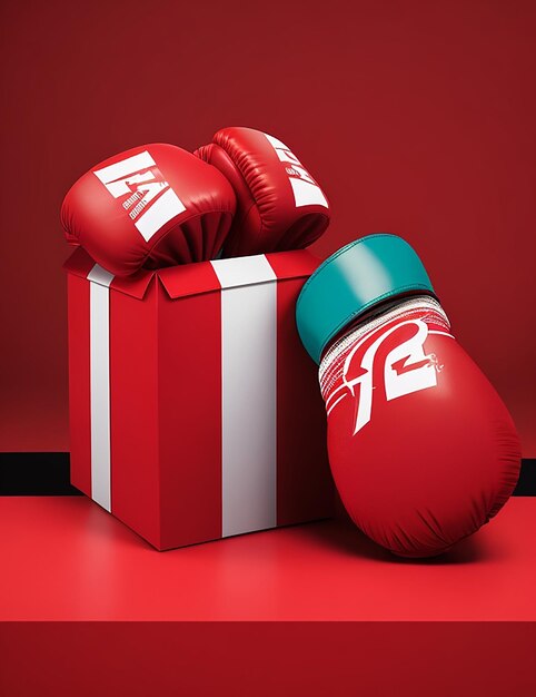 boxing gloves with gift box Ai image