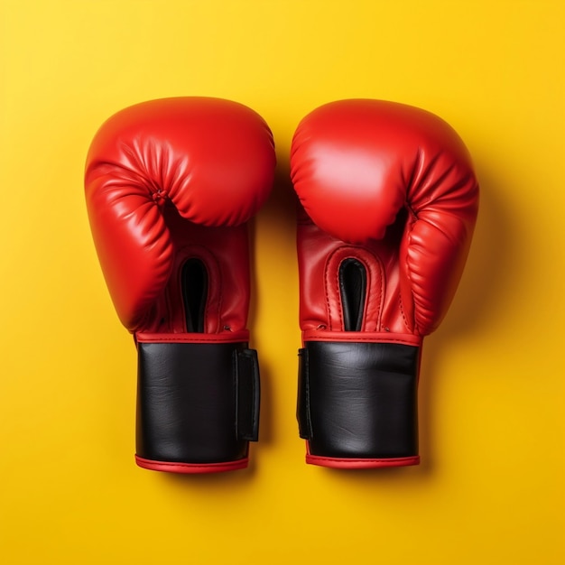 boxing gloves yellow background