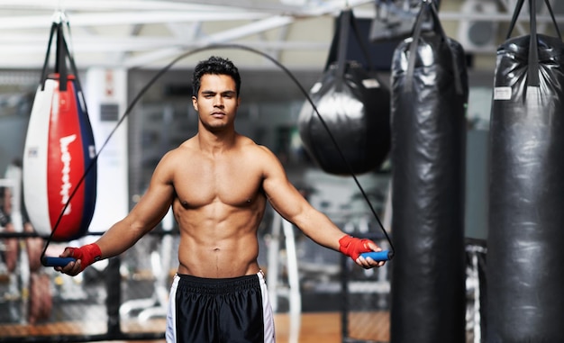 Boxing is his whole life A fitness shot of an athletic young man