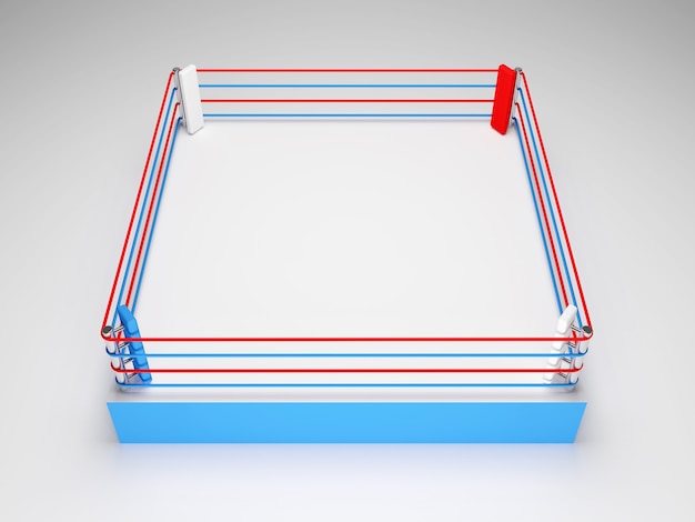 Boxing ring on gray background