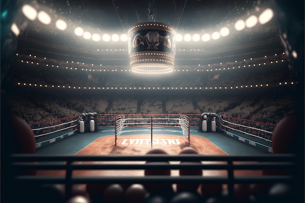 a boxing ring with the word " on it