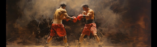 Boxing sport banner