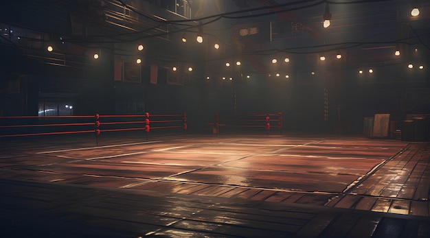 Photo boxing track and light background in style