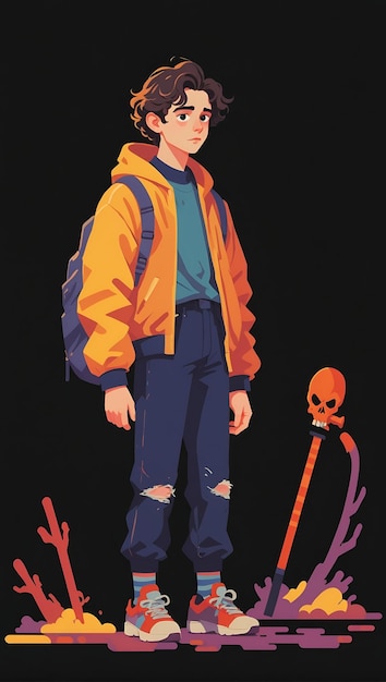 Photo boy 2d illustration