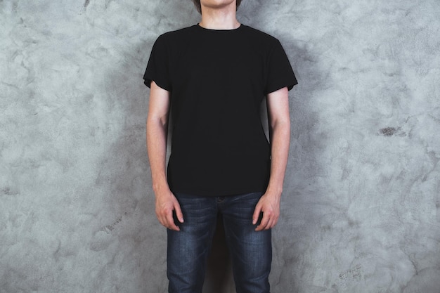 Boy in black tshirt