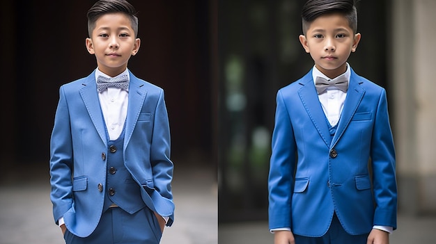 boy in a blue suit