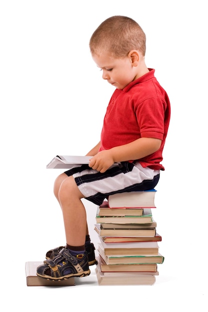 Boy and book