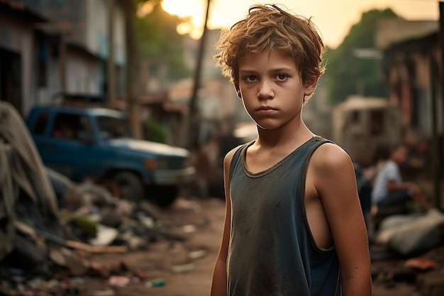 ブラジルのスラム街の少年