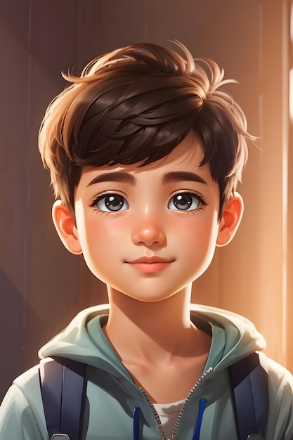 a boy cartoon portrait generated by ai