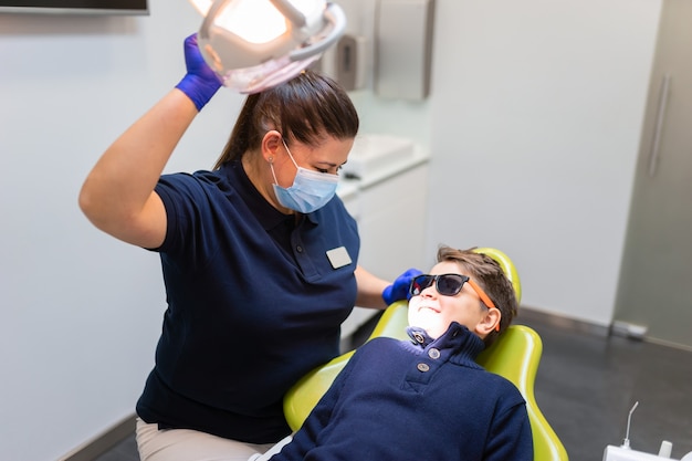 Boy at the dentist's appointment