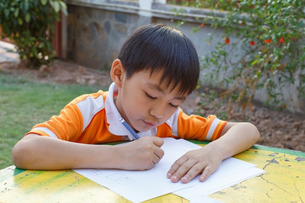 Boy drawing