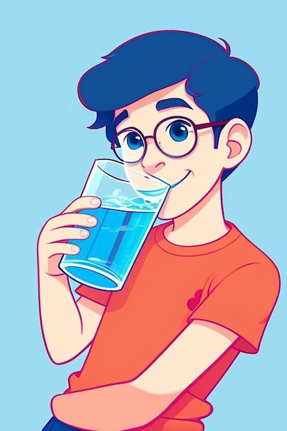 Boy drinking water