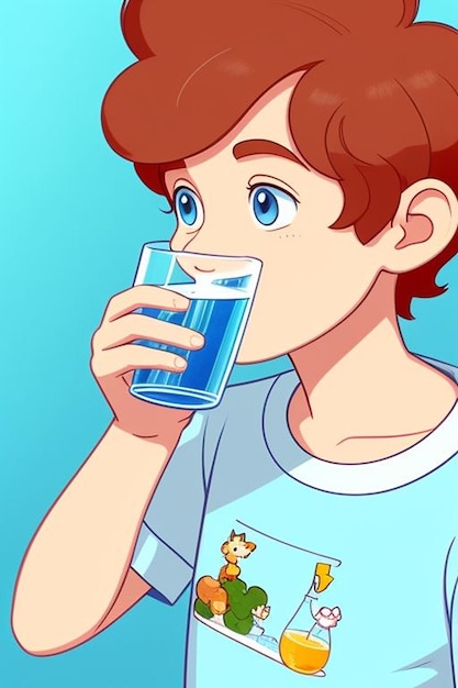 Boy drinking water