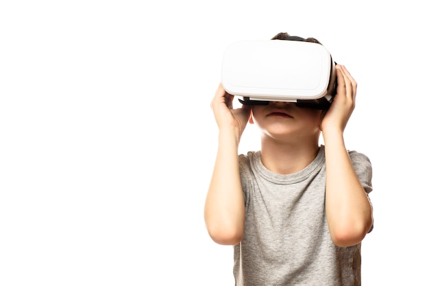 Boy experiencing virtual reality