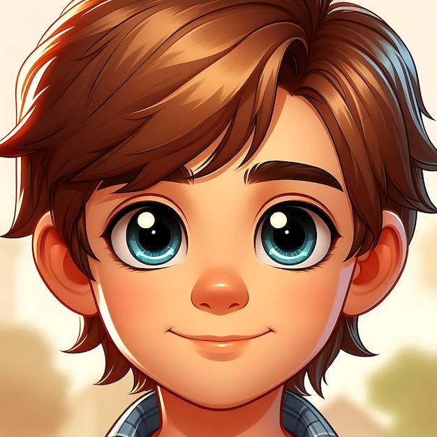 Photo boy face cartoon corrector generated by ai