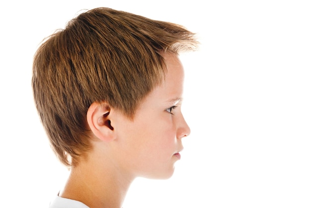 Boy face isolated on a white background