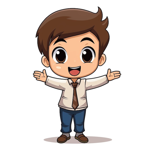 a Boy Flat Cartoon Character Illustration