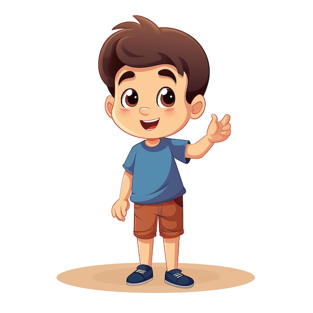 a Boy Flat Cartoon Character Illustration