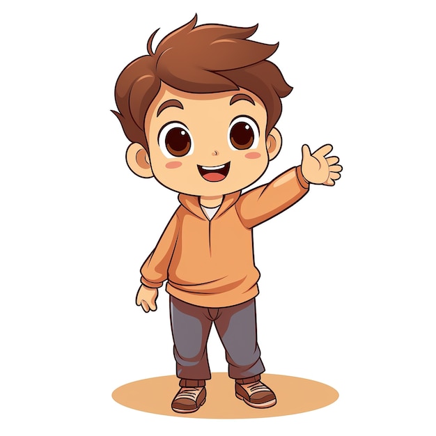 a Boy Flat Cartoon Character Illustration