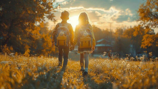 男の子と女の子は後ろにI love youと書かれた箱を持っています