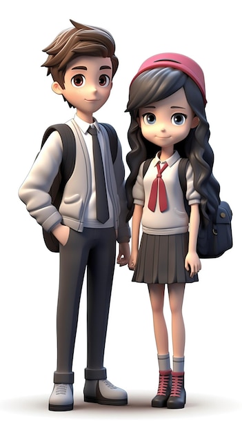 Boy and girl at school AI Generated