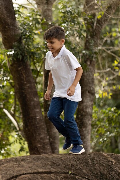 Boy having fun outdoors