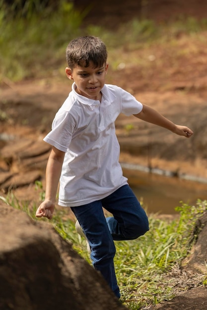 Boy having fun outdoors