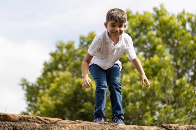 Boy having fun outdoors