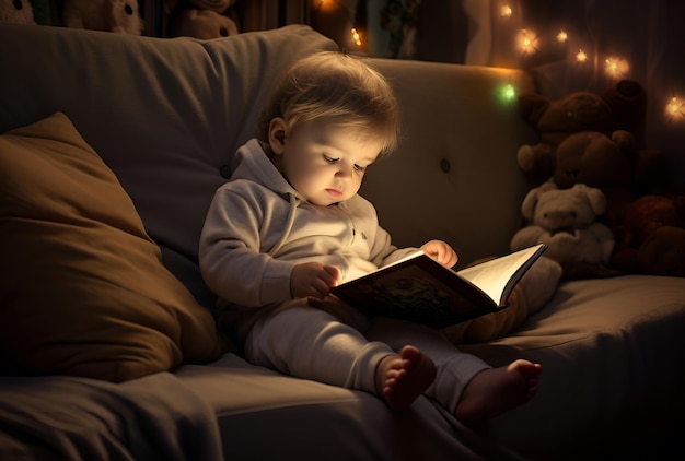 A boy is looking at his mobile phone at night