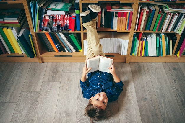 Boy in library