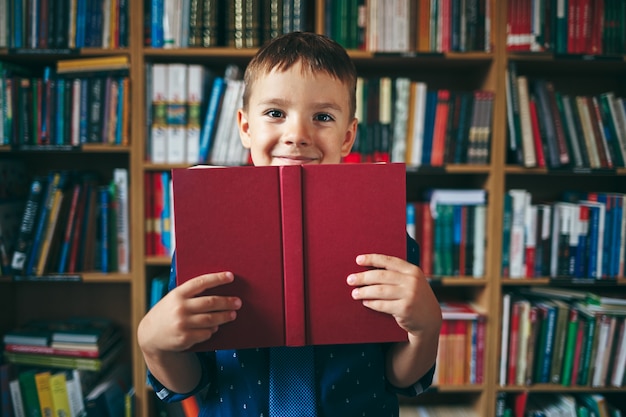 Boy in library