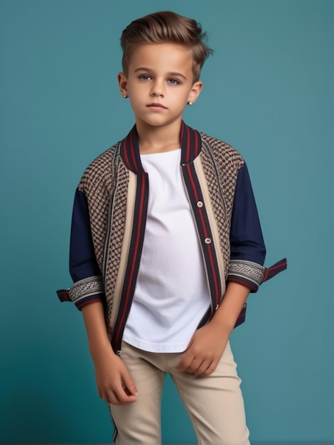 Photo boy model with trendy outfit and hair style