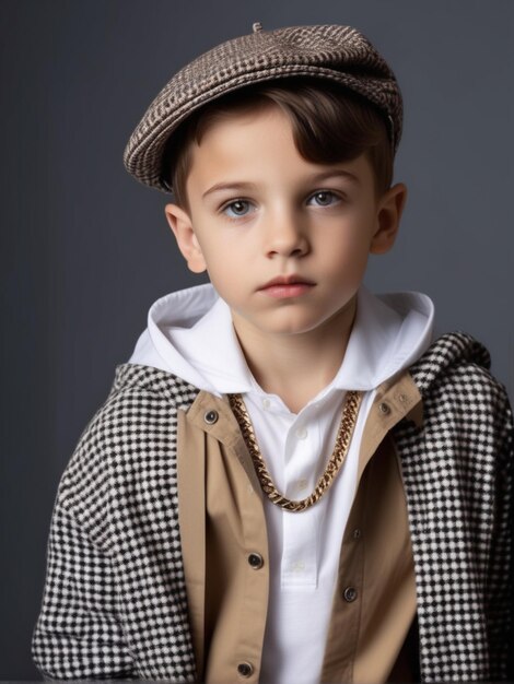 Photo boy model with trendy outfit and hair style