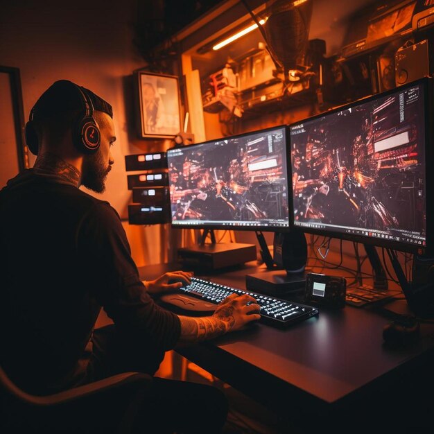 boy playing a videogame called cyberpunk