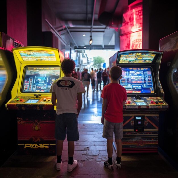 Photo boy playing a videogame called cyberpunk