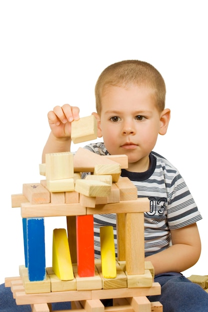 Boy playing with blocks