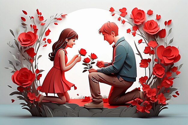 a boy proposing a girl in valentine day