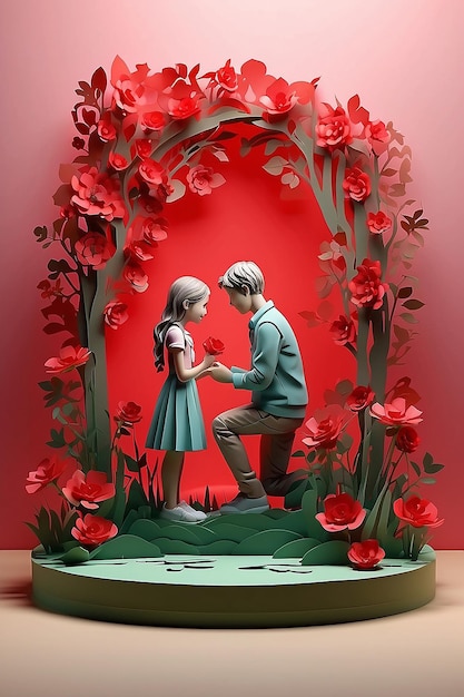 a boy proposing a girl in valentine day